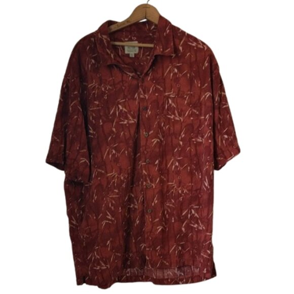 Solitude Men's Size XXL Washable Silk Button Down Short Sleeve Shirt - Picture 9 of 9